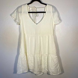 SMYM Ivory Mini Babydoll Dress Short Sleeve XS